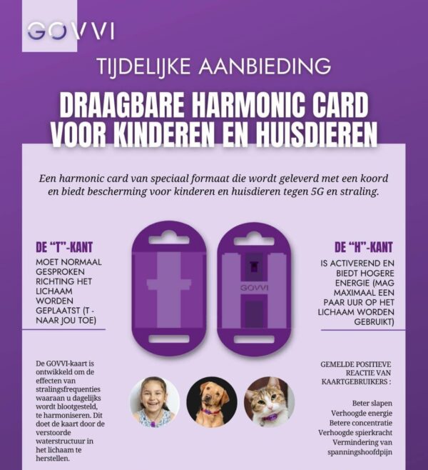 Harmonic Card voor kinderen en dieren tot 35 kg